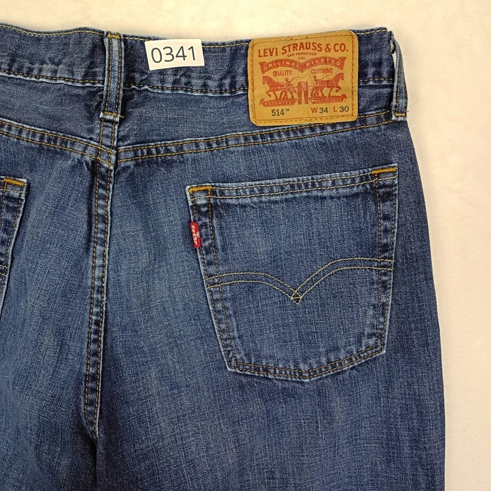 Levi's Jeans Mens 34x30 Blue Straight Leg Denim Casual Work Wear Classic